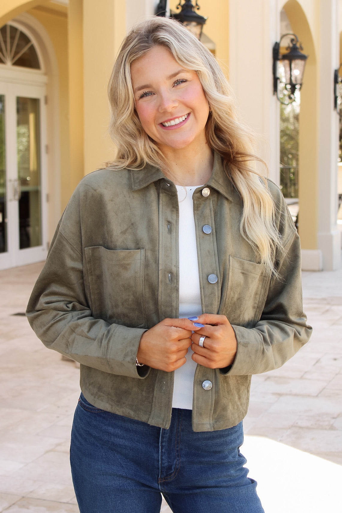 Z Supply: All Day Cropped Suede Jacket - Monstera