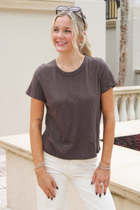 Z Supply: Junie Slub Tee Shirt - Cocoa Bean