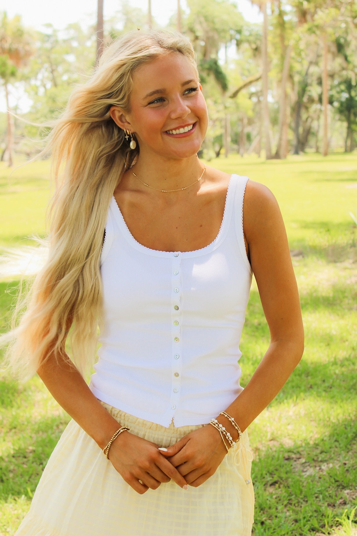 Z Supply:  Niko Scallop Rib Tank - White