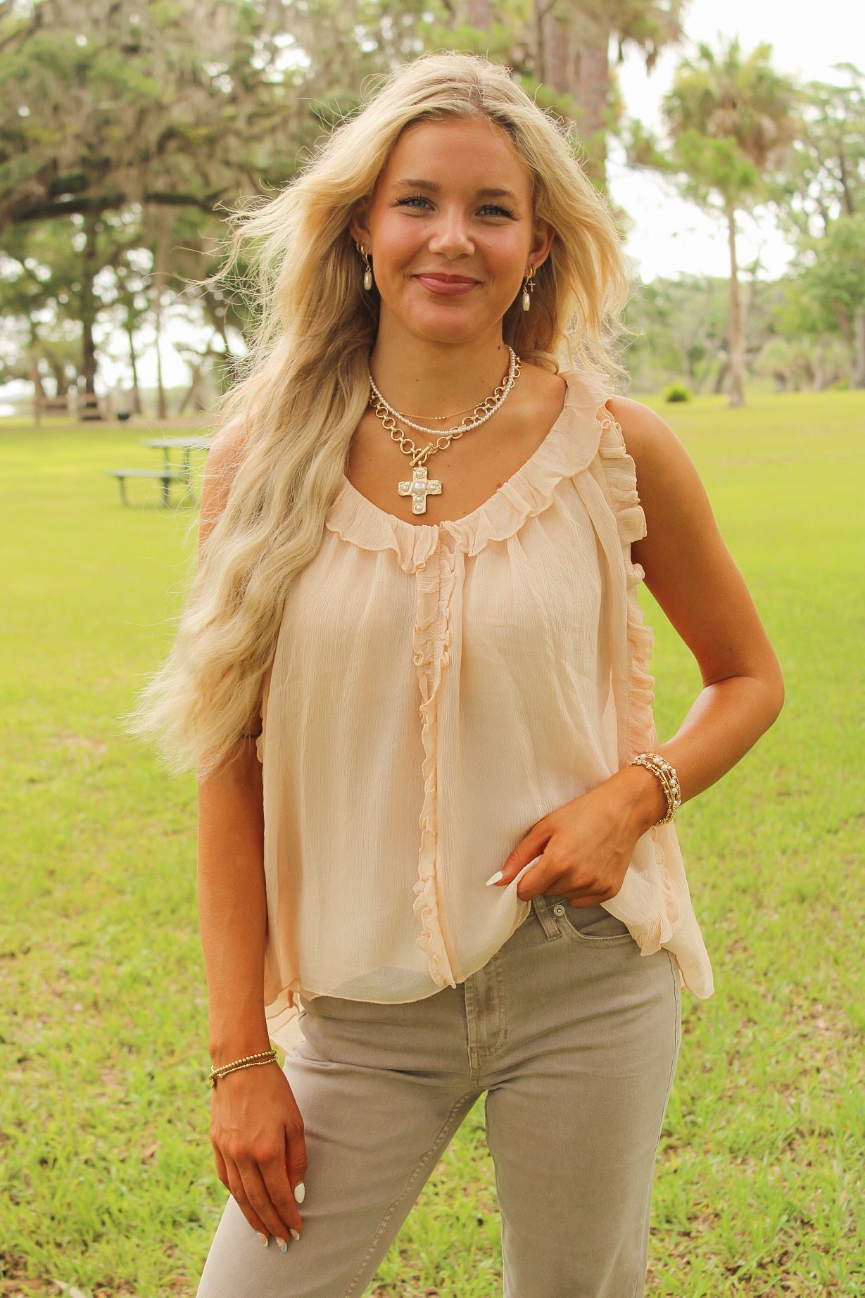 Dear John: Renata Top - Pale Peach