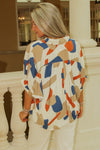 Pattern Play Geometric Button Down Top - Multi