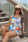 Seashore Days Square Crop Neck Top - Multi