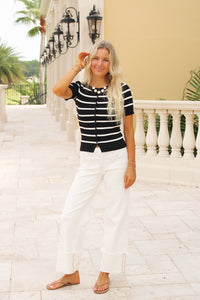 First Impression Button Down Top - Black