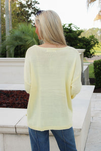 Cool Breeze BEACH Crew Neck Sweater - Lemonade