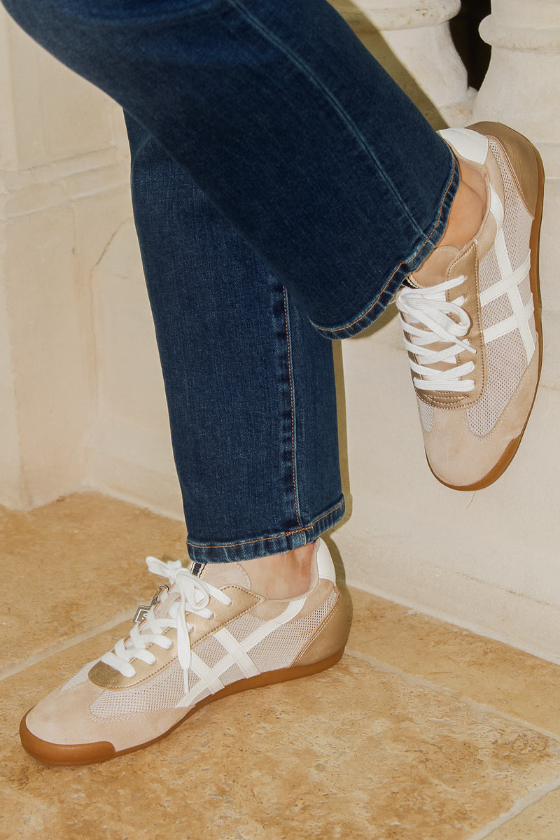 ShuShop: Sedona Suede & Mesh Lo-Top Sneaker - Natural