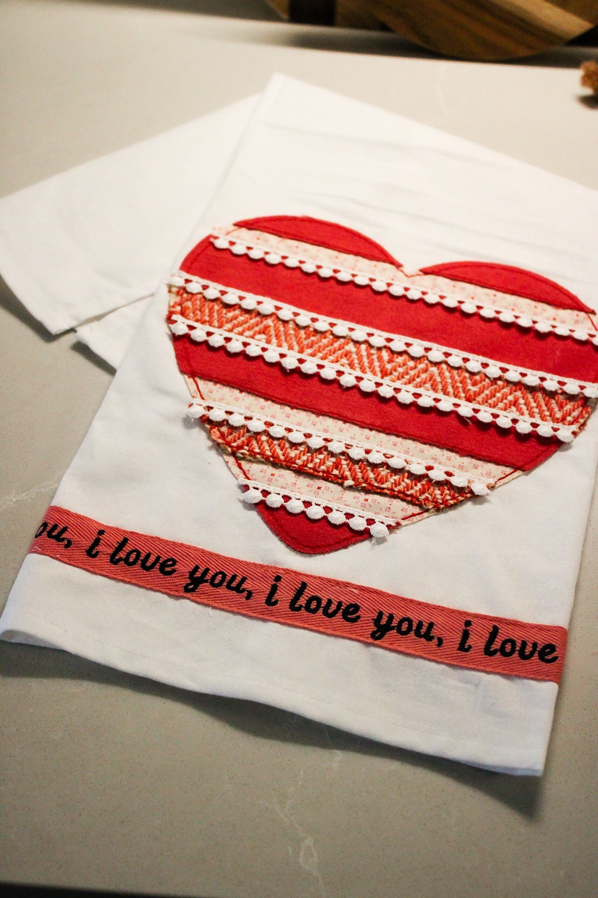 Heart I Love You Tea Towel
