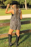On My Game Pleated Romper - Leopard