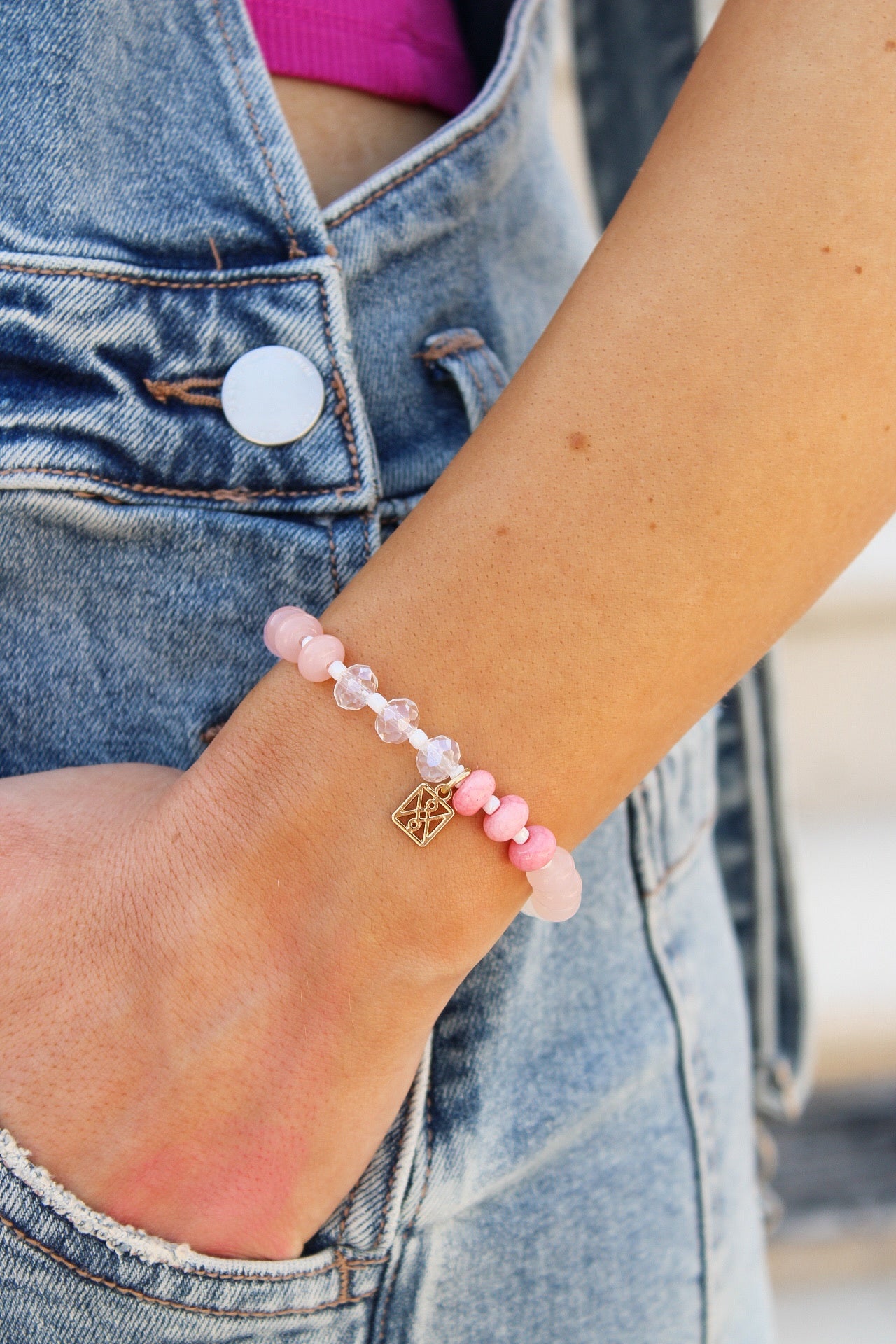 Carina Beaded Bracelet - Pink Multi