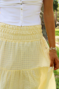 Sunlite Stroll Smocked Maxi Skirt - Yellow