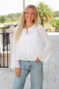 Sage The Label: Regina Woven Top - Ivory