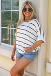 Cozy Comforts Striped Knit Top - White/Black