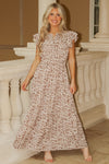 Wild Charm Leopard Print Tiered Maxi Dress - Lt. Mocha