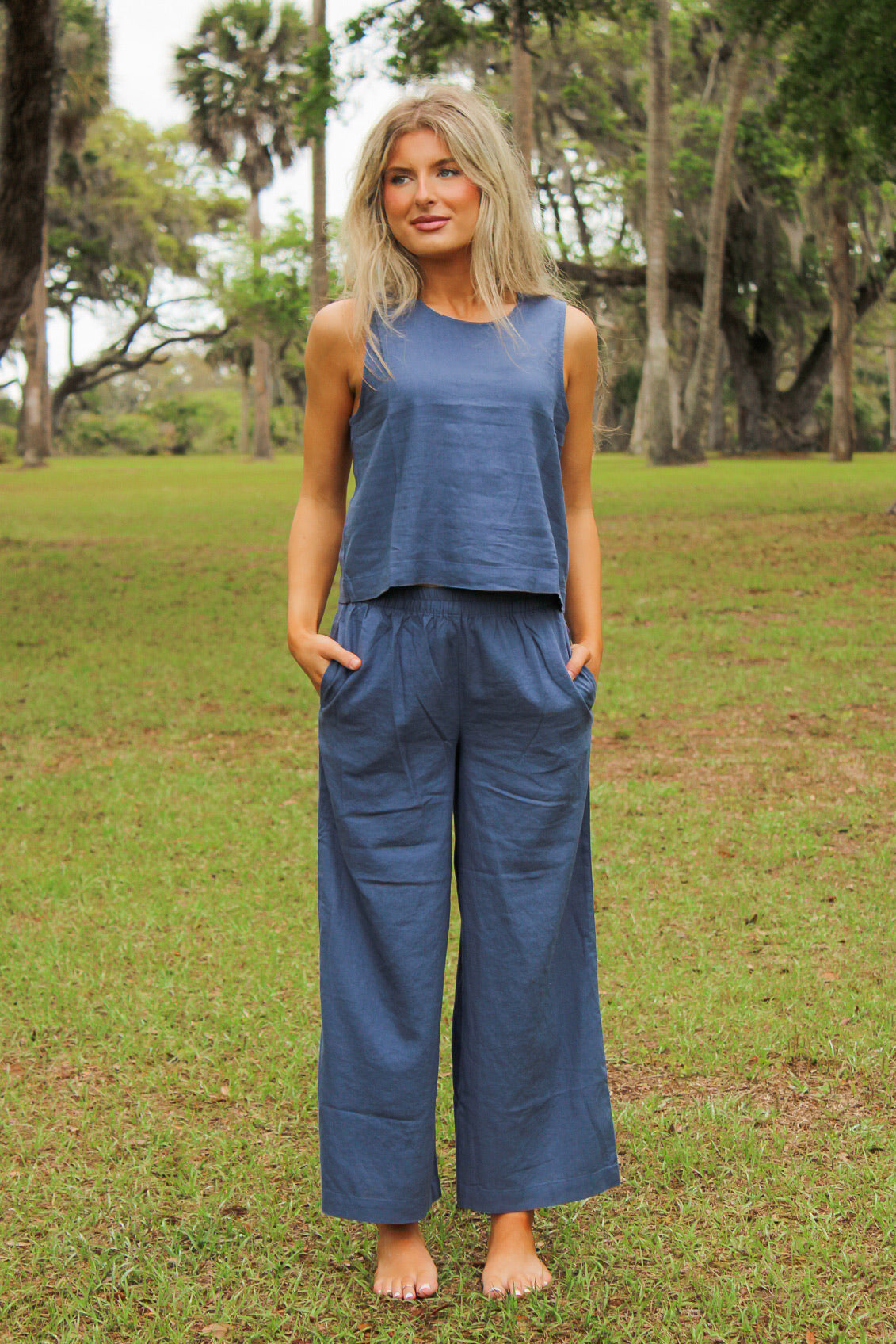 Z Supply: Scout Linen Pant - Vintage Indigo