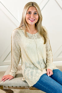 A Simple Touch V-Neck Sweater - Oatmeal | Makk Fashions