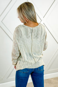 A Simple Touch V-Neck Sweater - Oatmeal | Makk Fashions