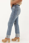 Abbey High Rise Crop Cuffed Jeans - Light