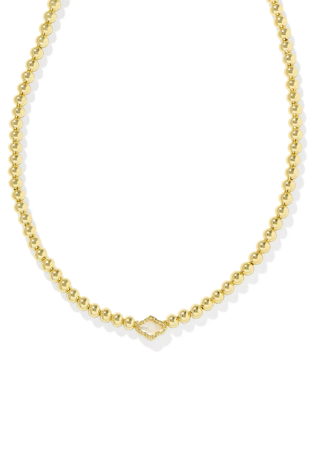 Kendra Scott: Abbie Gold Beaded Necklace - Natural Mother-of-Pearl | Makk Fashions