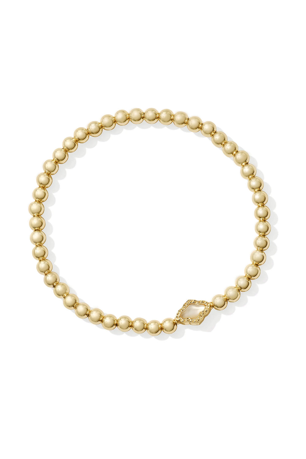 Kendra Scott: Abbie Gold Beaded Stretch Bracelet - Natural Mother-of-Pearl | Makk Fashions