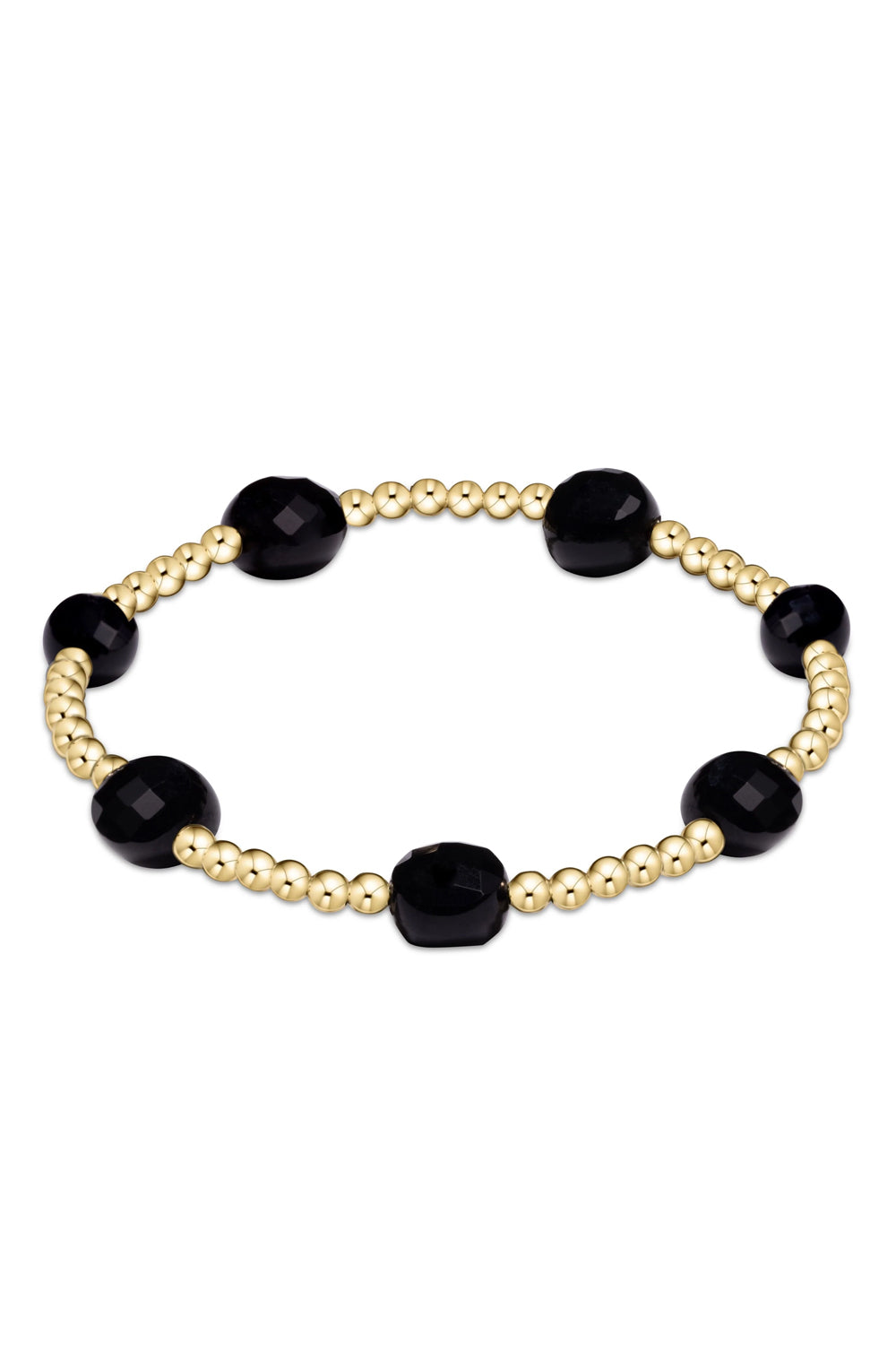 enewton: Admire Gold 3mm Bead Bracelet - Faceted Onyx | Makk Fashions