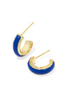 Kendra Scott: Ainsley Gold Huggie Earrings - Blue | Makk Fashions