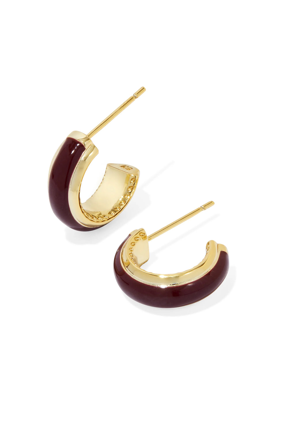 Kendra Scott: Ainsley Gold Huggie Earrings - Burgundy | Makk Fashions