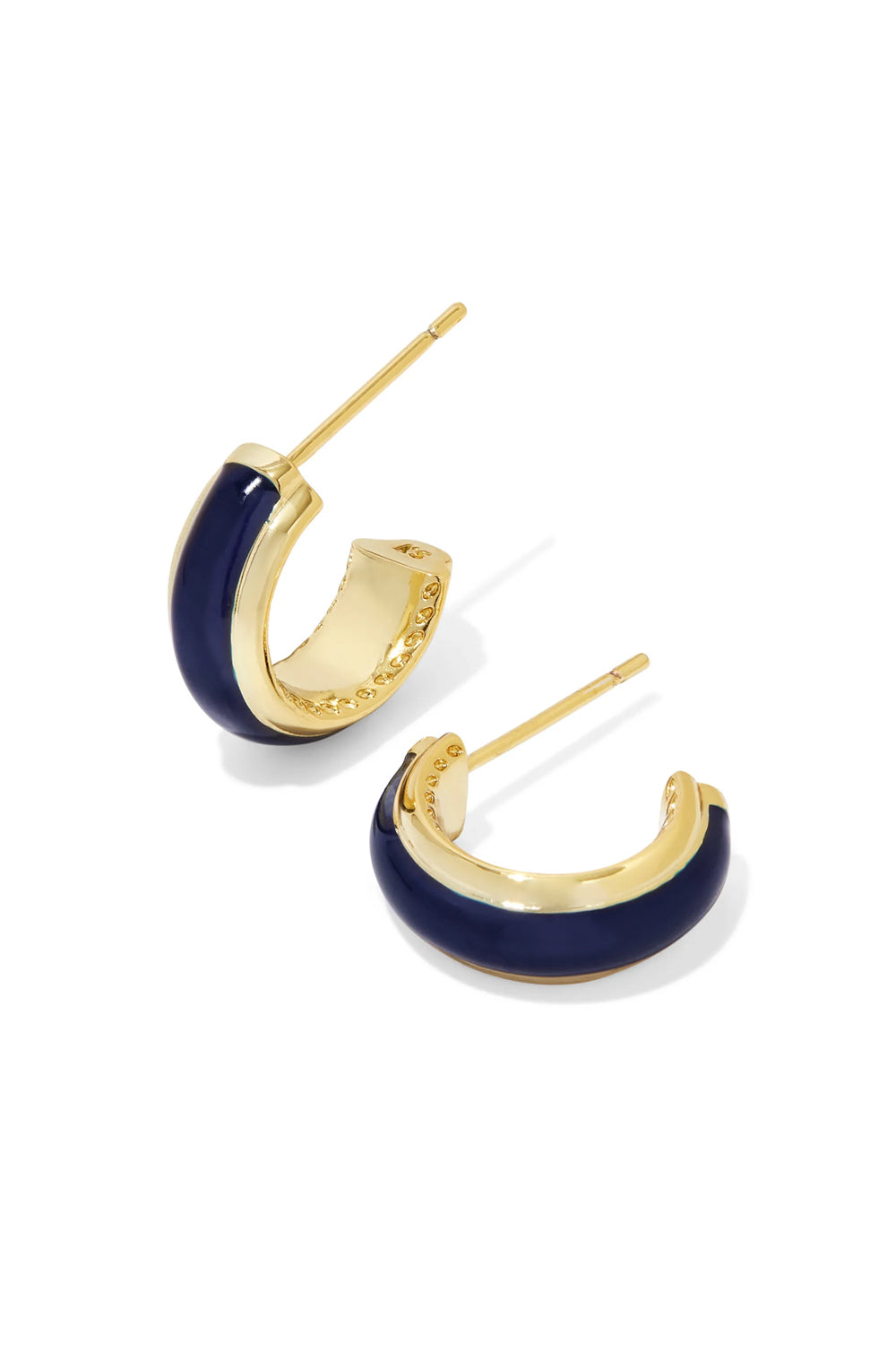 Kendra Scott: Ainsley Gold Huggie Earrings - Navy | Makk Fashions