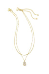 Kendra Scott: Alexandria Gold Multi Strand Necklace - Iridescent Drusy | Makk Fashions