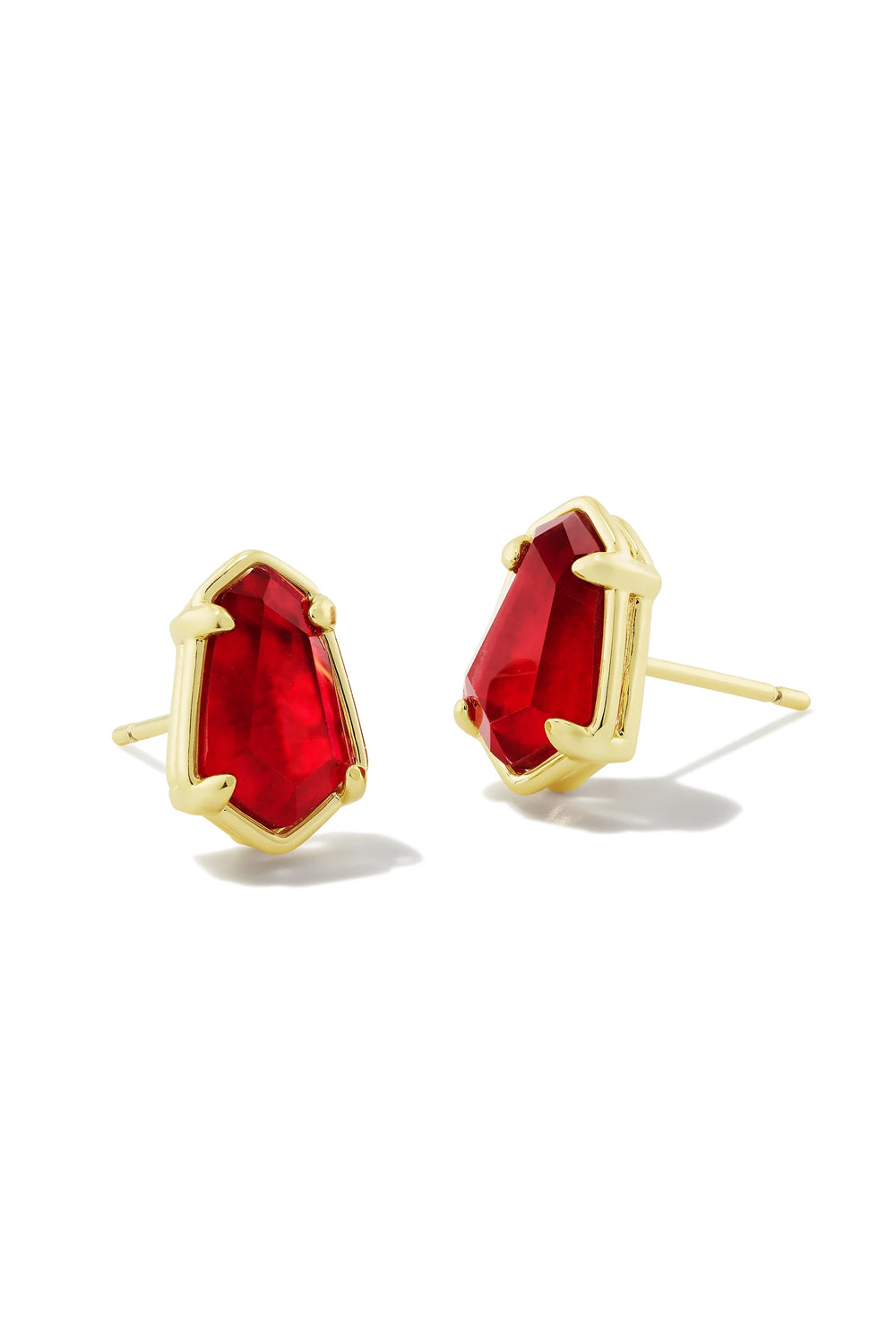 Kendra Scott: Alexandria Gold Stud Earrings - Cranberry Illusion | Makk Fashions