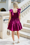 Always With You Ruffle Babydoll Dress - Plum | Makk Fashions
