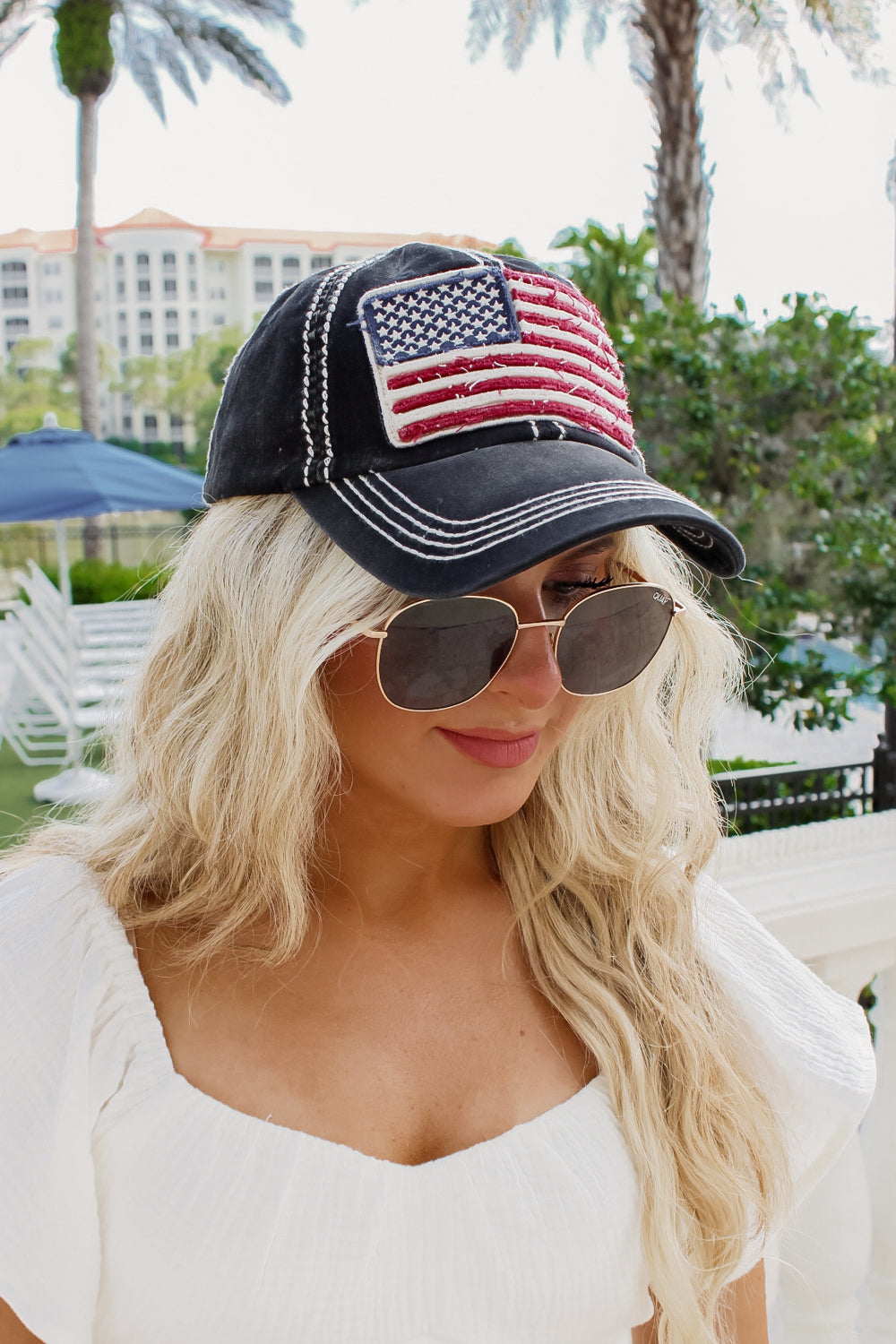 American Flag Vintage Cap - Black | Makk Fashions