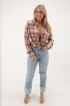 Another Adventure Button Down Plaid Shirt - Terracotta | Makk Fashions