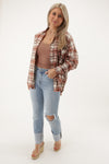 Another Adventure Button Down Plaid Shirt - Terracotta | Makk Fashions