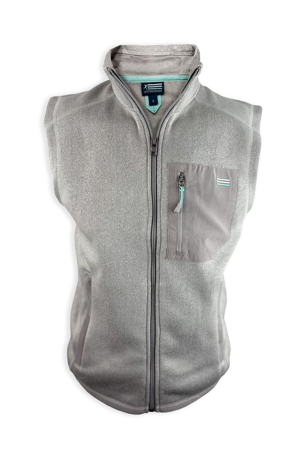 Live Forever Golf: Arcadia Fleece Vest - Gray | Makk Fashions