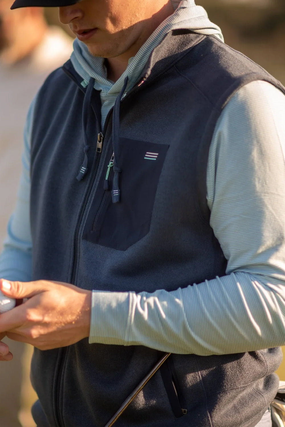 Live Forever Golf: Arcadia Fleece Vest - Gray | Makk Fashions