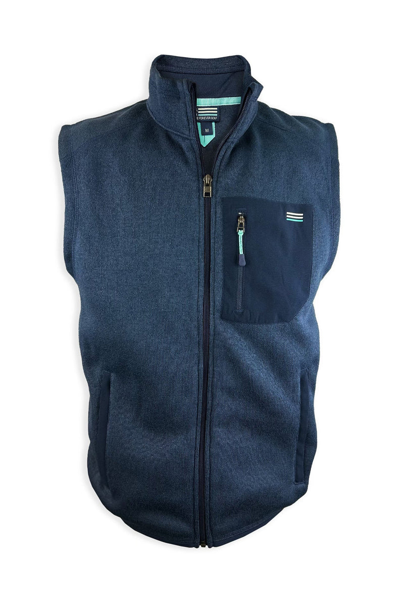 Live Forever Golf: Arcadia Fleece Vest - Navy | Makk Fashions