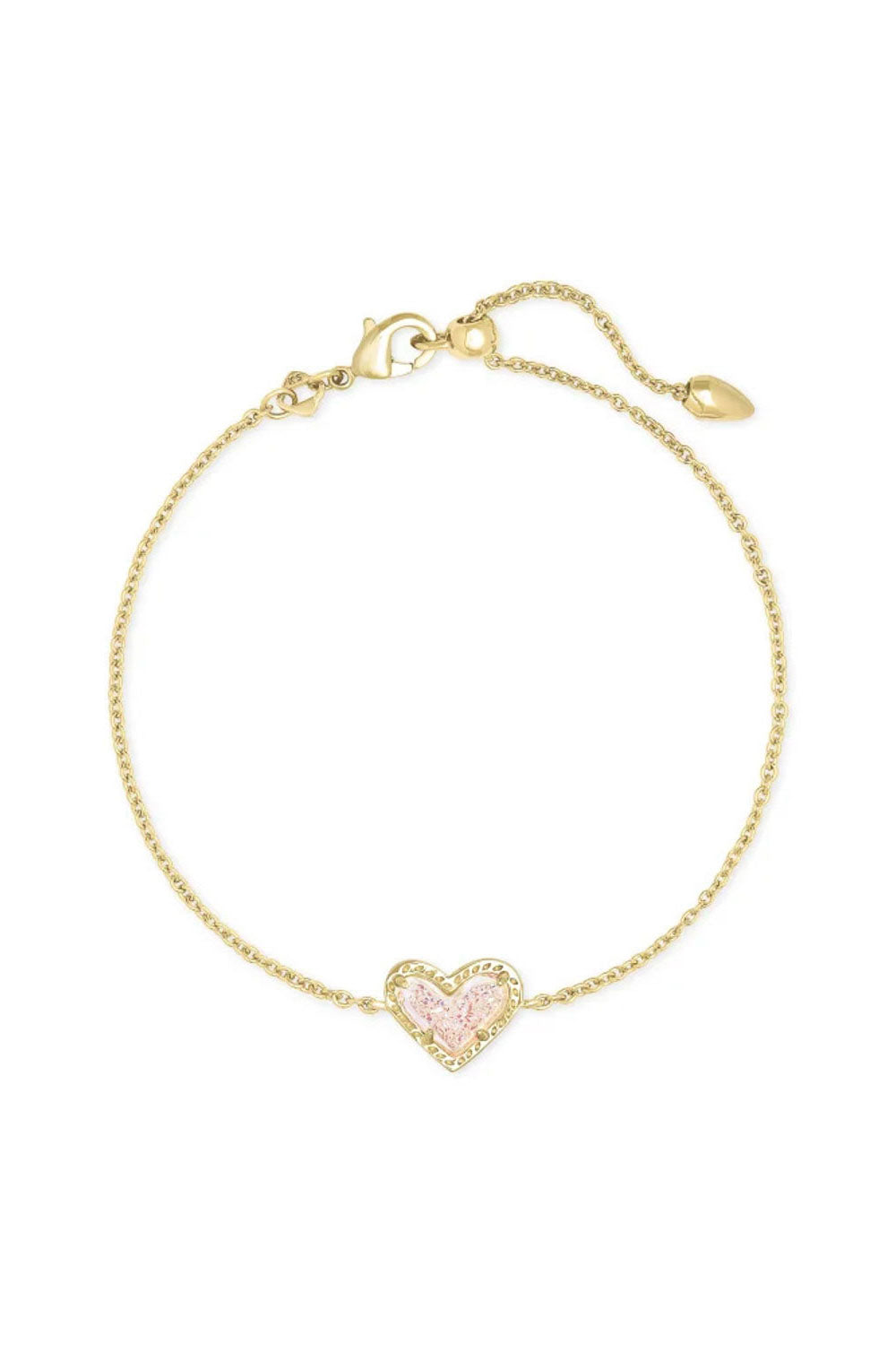 Kendra Scott: Ari Heart Gold Chain Bracelet - Iridescent Druzy | Makk Fashions