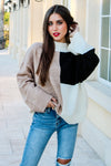 Autumn Wishes Color Block Sweater - Black Multi | Makk Fashions