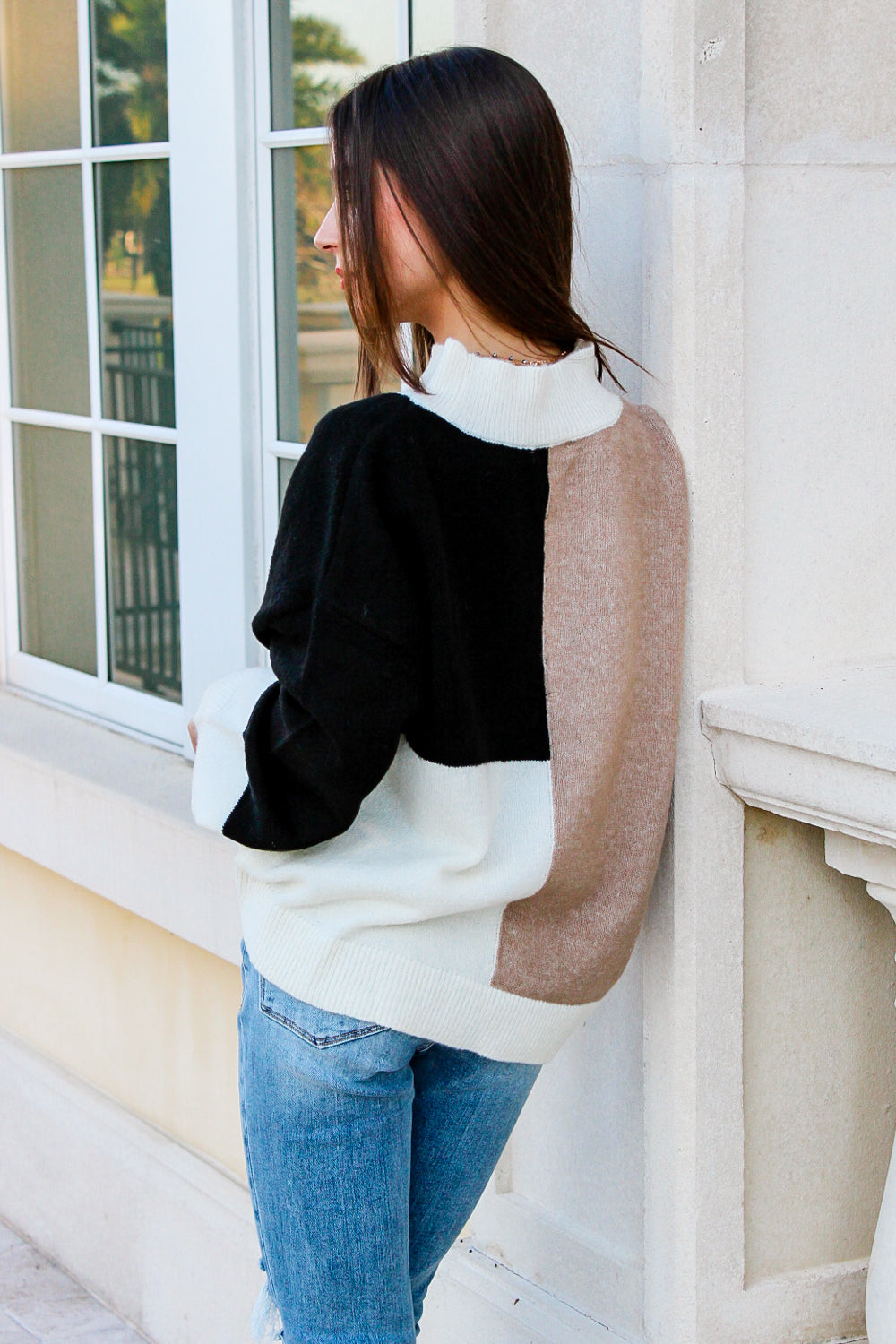 Autumn Wishes Color Block Sweater - Black Multi | Makk Fashions
