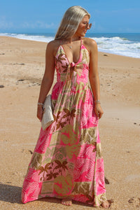 Paradise Ready Tropical Maxi Dress - Hibiscus Crush