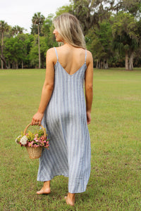 Z Supply: Sandcomder Striped Midi Dress - Indigo