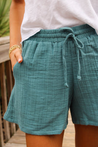 Lotus & Luna: Cotton Cabana Shorts - New Moon Blue
