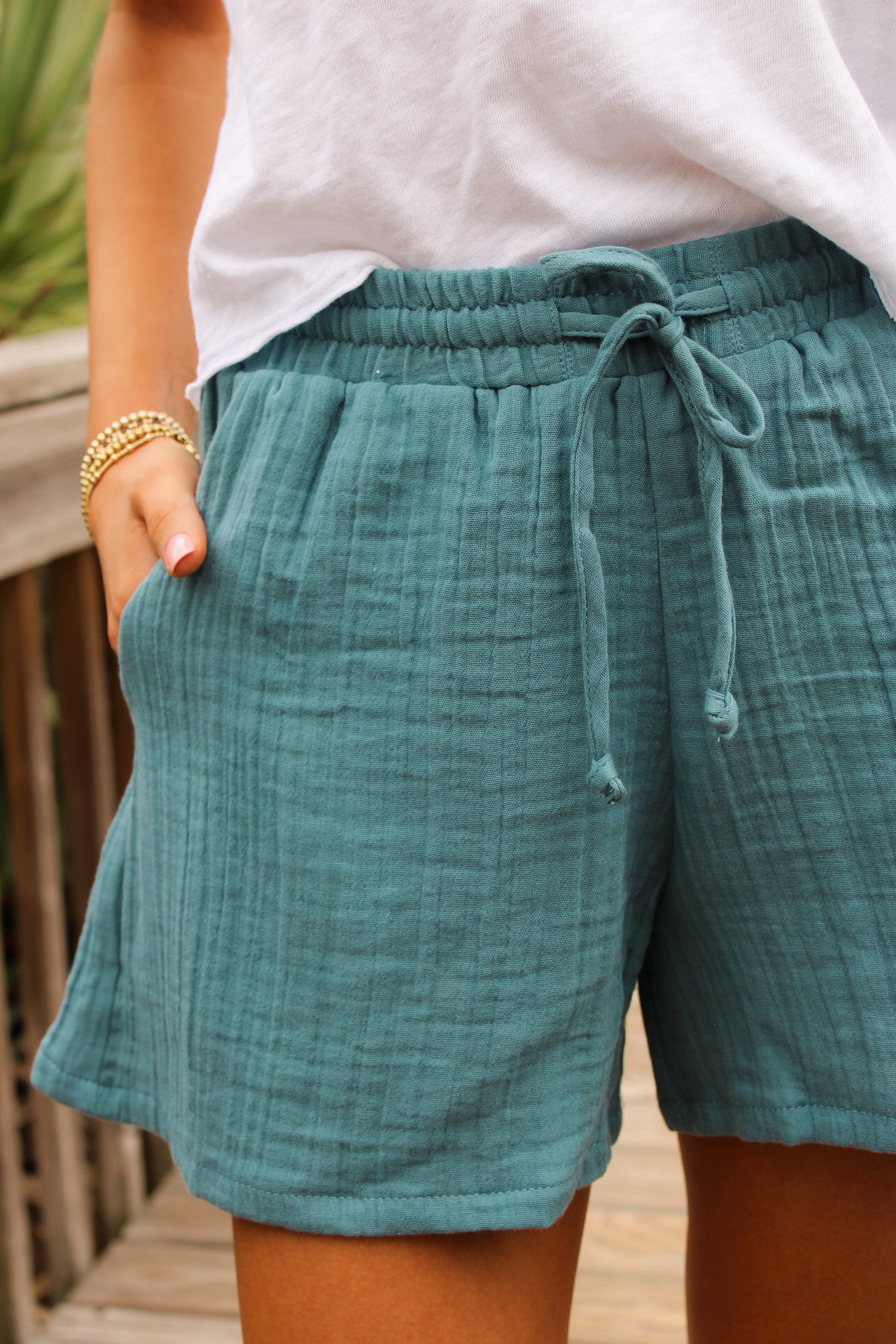 Lotus & Luna: Cotton Cabana Shorts - New Moon Blue