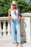 Clear Skies Striped Wide Leg Pants - Lt. Denim