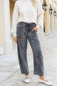 Wild Side Leopard Print Belted Jeans - Multi