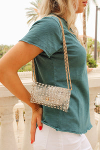 Rhinestone Clear Bag With Chain