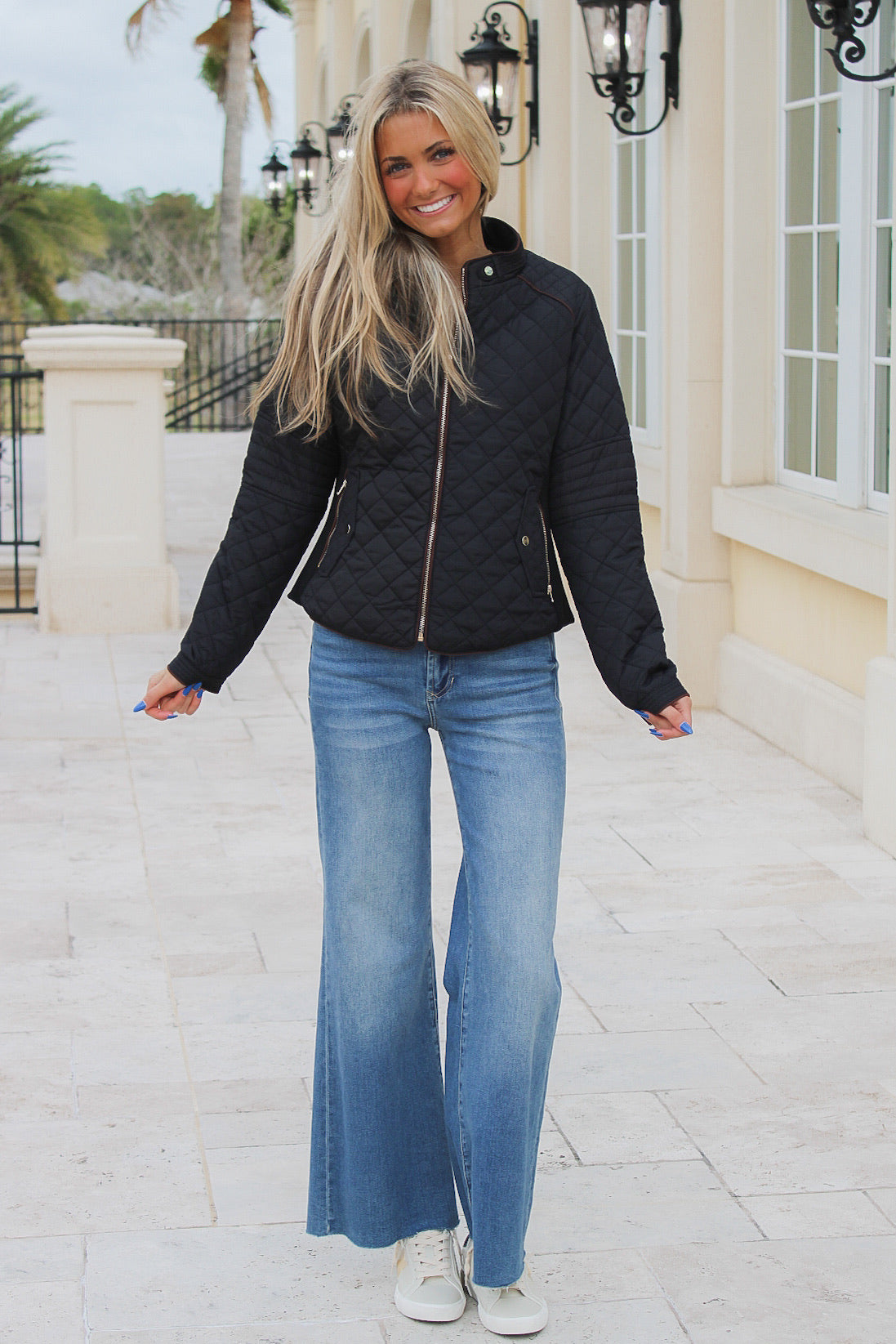 Alpine Trail Quilted Padded Jacket - Black