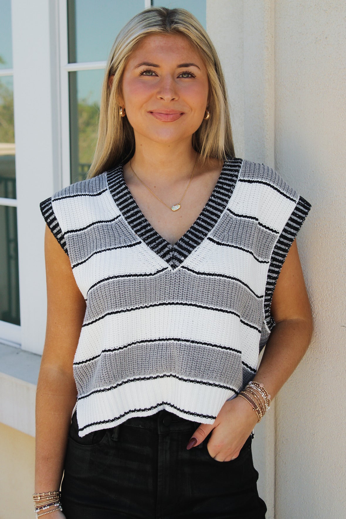 Slate Sleeveless Sweater - Heather Gray