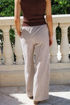 Weekend Wanderer Striped Wide Leg Pants - Brown