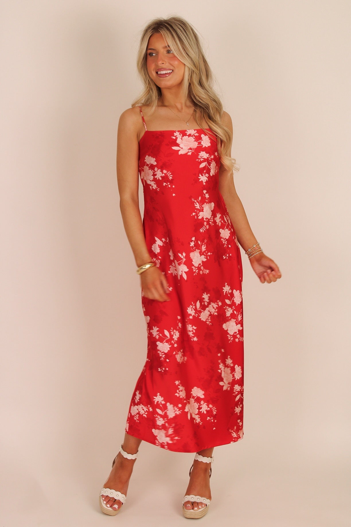 Z Supply: Alyse Darya Floral Maxi Dress - Kiss Me Red
