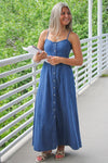 Z Supply: Angel Eyes Denim Midi Dress - Medium Indigo